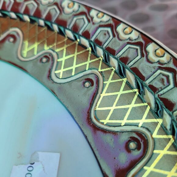 Signature Home Collection Elephant Decorative Plate  Gold Painted Accents - Picture 2 of 5